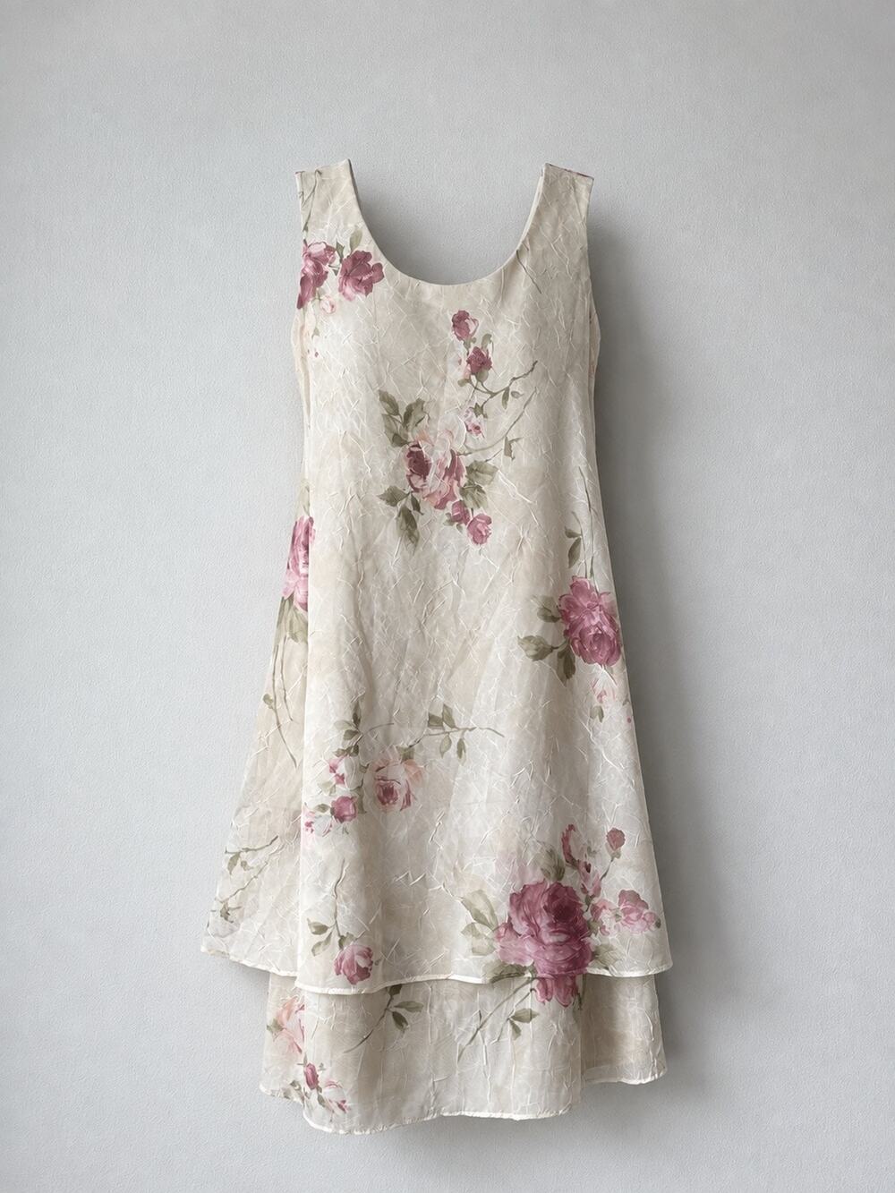 Vintage 90s Floral Chiffon Dress Plus Size 18WP Romantic Rose Cottagecore NWT